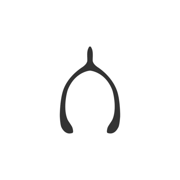 Lucky Furcula Wishbone Merrythought Flat Vector Icon Apps Websites Icon — Stock Vector