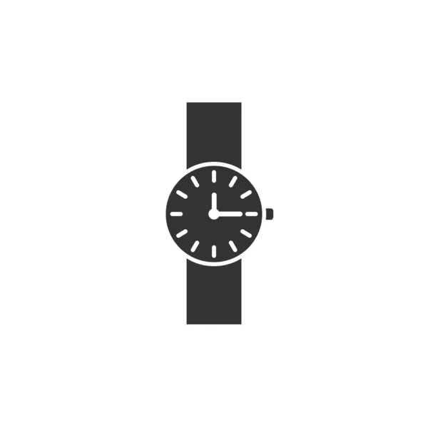 Polshorloge Pictogram Geïsoleerd Witte Achtergrond Een Horloge Icoon Vector Illustratie — Stockvector