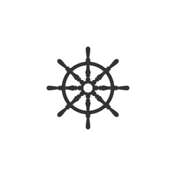 Корабль Штурвал Корабля Логотип Иллюстрации — стоковый вектор