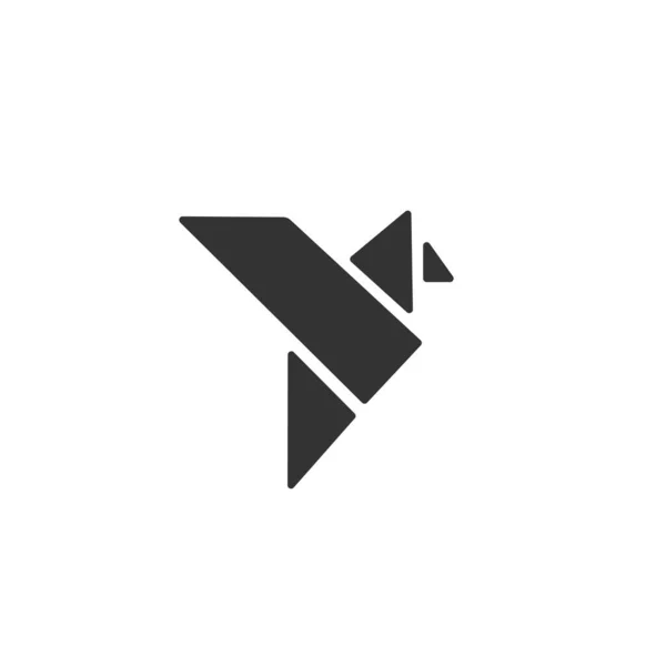 Origami Flying Bird Sign Symbol Icon Logo Vector — стоковий вектор