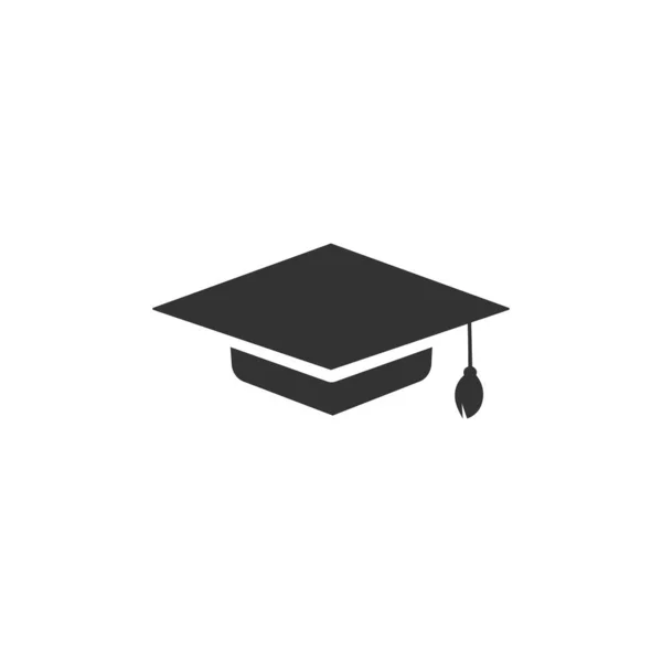 Gorra Graduación Icono Estilo Plano Moda Aislado Símbolo Educativo Para — Vector de stock