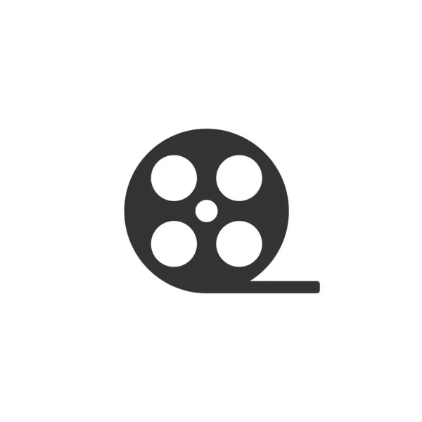 Película Carrete Vector Icono Cinema Logo Vector Plantilla Aislada Sobre — Vector de stock