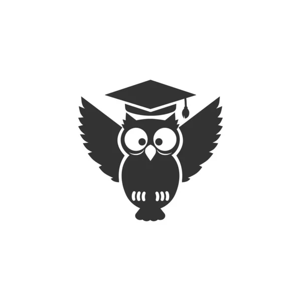 Owl Education Vector Logotipo Educación Del Búho Graduación Profesor Estudiante — Vector de stock