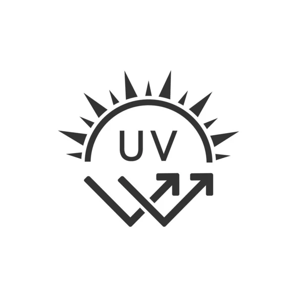 Ultraviolette Stralen Silhouet Black Icon Spf Zonnestraal Bestand Zonnebrand Zon — Stockvector
