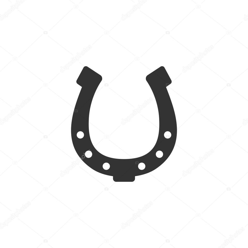 Horseshoe icon vector silhouette for logo or pictogram. Horseshoe - silhouette for corporate identity.