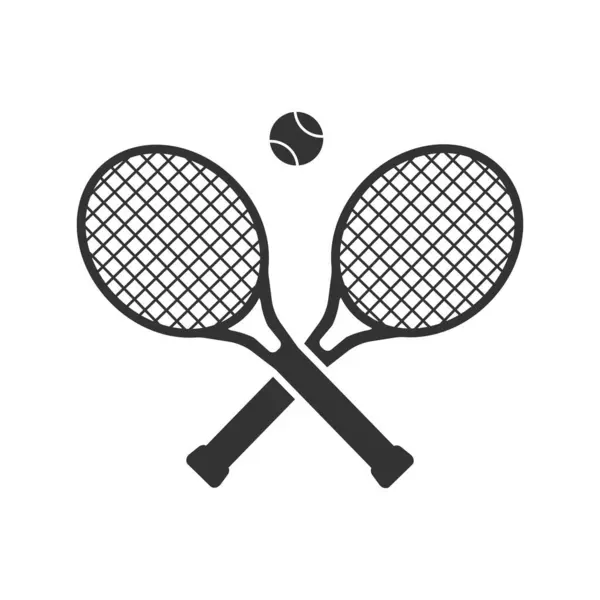 Tennis Racket Ball Illustration Element Sport Mobile Concept Web Apps — Stock Vector