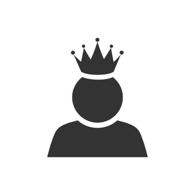 Kral Kullanıcı Simgesi Logosu Tasarım Elemanı. Yönetici simgesi. Yönetici. Taç giymiş kral işareti. Müdür sembolü. Güç kullanıcı simgesi vektörü