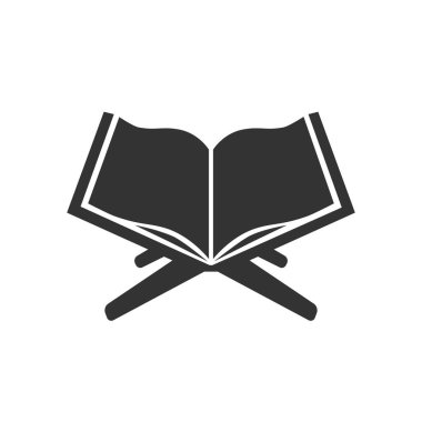 Kutsal Kur 'an Kitabı Ramazan vektörü için basit düz simge.