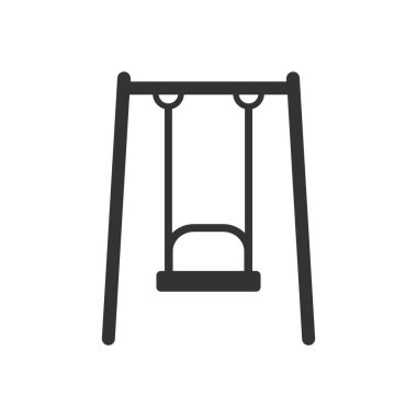 Salıncak. Beyaz arka planda tek düz simge. Vektör çizimi.