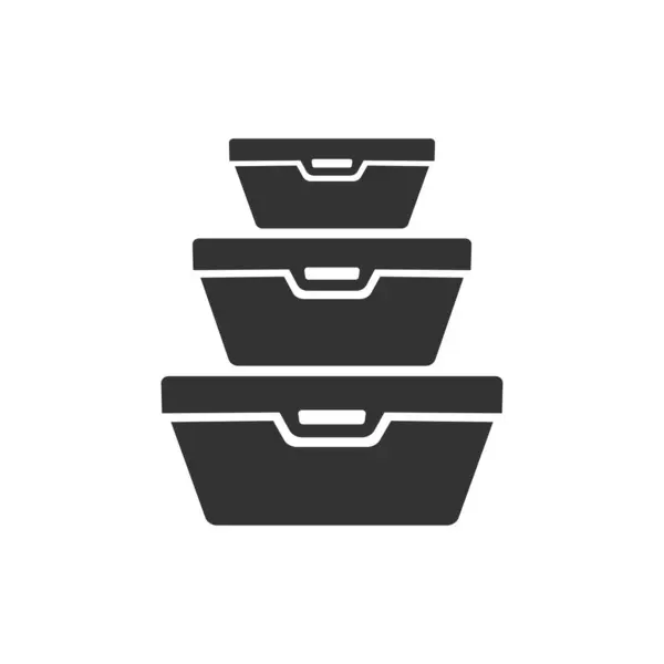Food Container Icon Lunchbox Organizing Food Storage Containers Vector Icon — Stock Vector