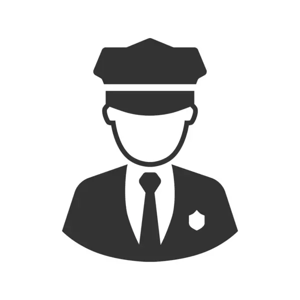 警察アイコンベクター 警察官アバターのイラスト ソルジャーアイコン 戦争と平和の要素 ウェブサイト Webデザイン ホワイトバックグラウンドのモバイルアプリのサインとシンボル — ストックベクタ
