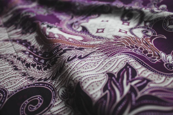 Gyönyörű Színes Minta Batik Prémium Szövet Elfogott Closeup Fotózás — Stock Fotó