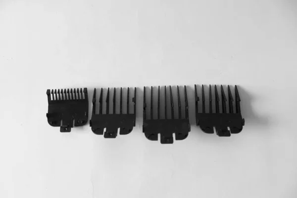 Set Hair Clipper Component Monochrome Photography Style — Stock Photo, Image