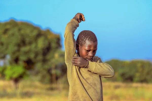 Abuja Nigeria Kwietnia 2023 Portret Dziecka Afrykańskiego Losowe Szczere Chwile — Zdjęcie stockowe