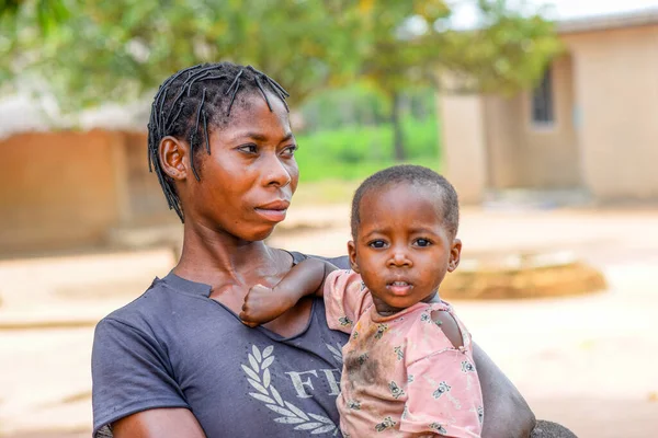 Abuja Nigeria May 2023 Portrait African Mother Child Random Candid — Stock Photo, Image