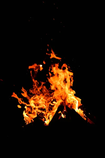Bonfire Black Background — Stock Photo, Image