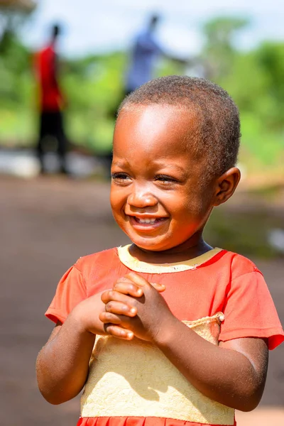 Portrait Cute African Little Girl Smiling — Stock Photo, Image