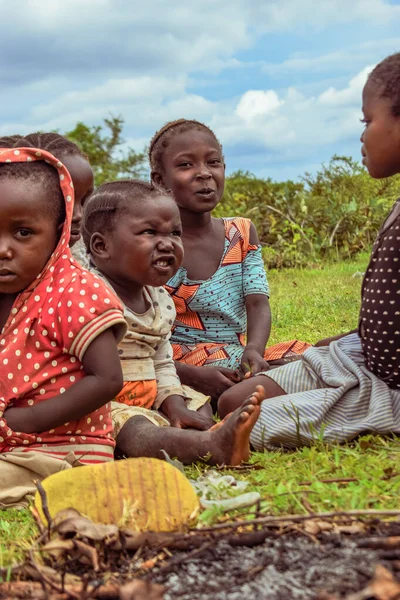 Plateau State Nigeria Ottobre 2022 Bambini Africani Sull Erba — Foto Stock