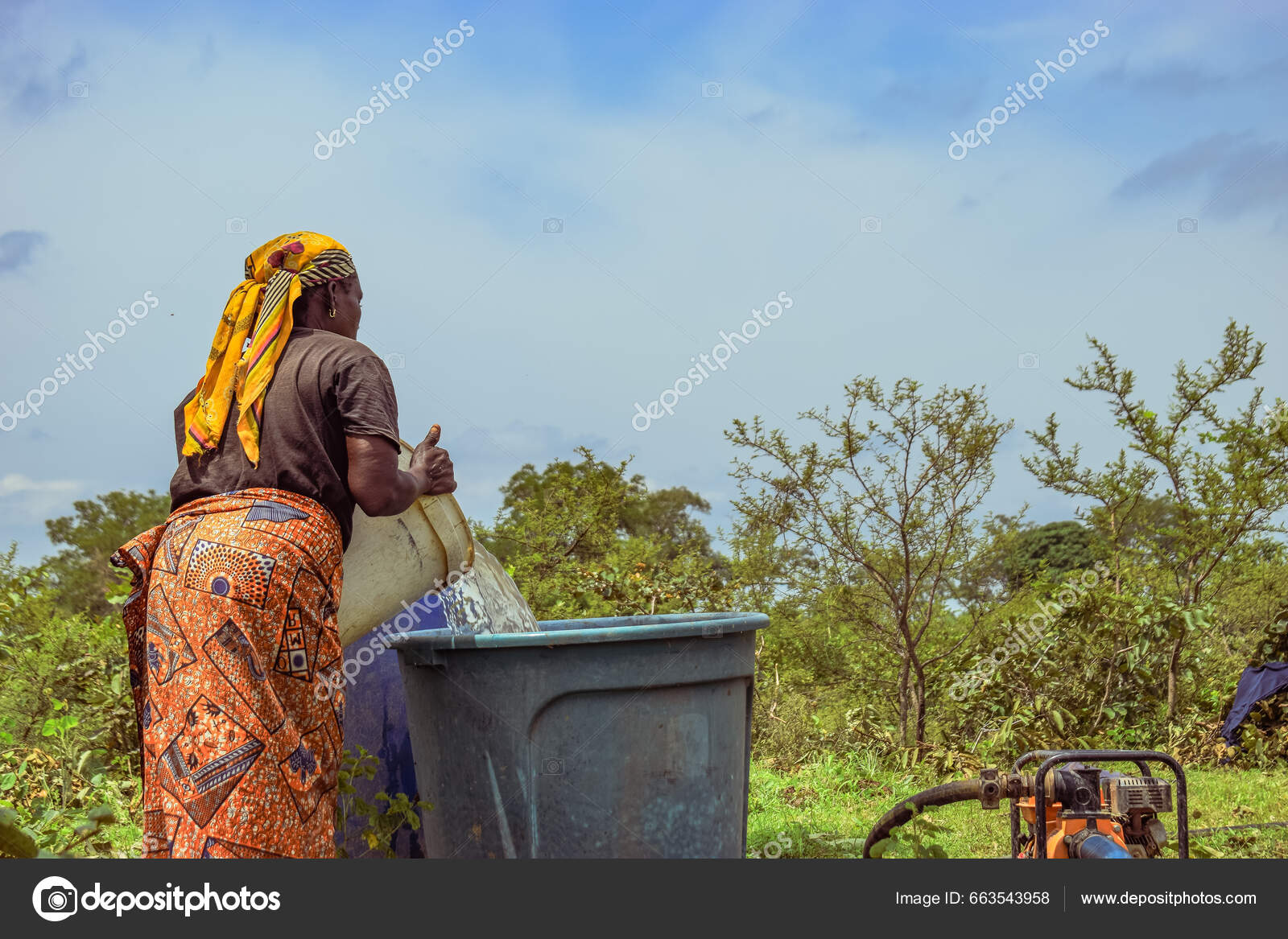Abuja Nigeria October 2022 Africans Fetching Water Clean Water Solution
