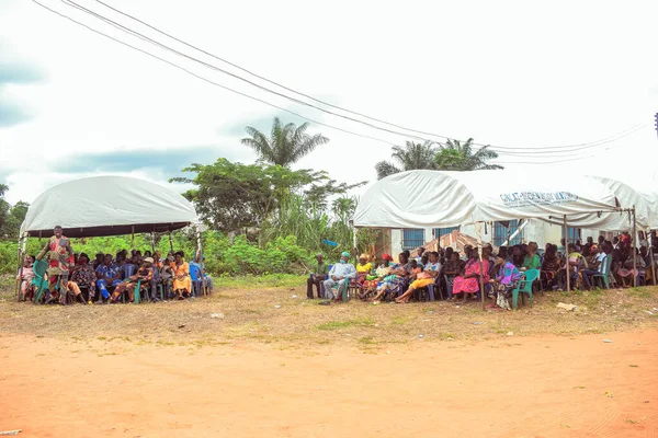 Aluu Port Harcourt Nigeria August 2021 African People Waiting Queue — Stock Photo, Image