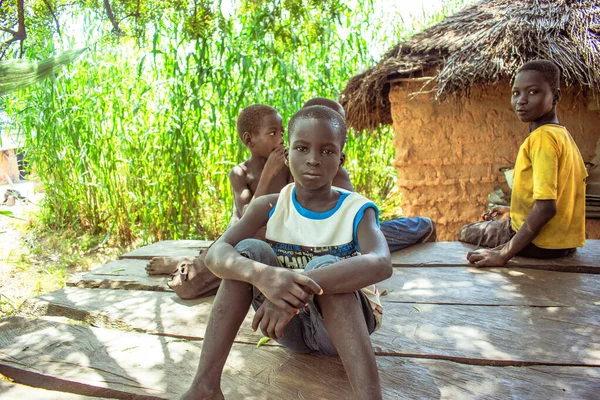 Opialu Estado Benue Nigeria Marzo 2021 Niños Africanos Aldea —  Fotos de Stock