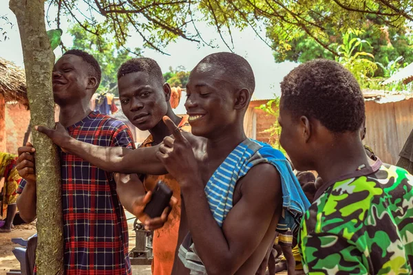 stock image Aluu, Port Harcourt, Nigeria - August 10, 2021: African People Waiting on a Queue for Medical Care and Attention in a Rural Community