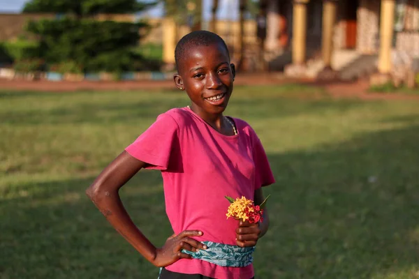 stock image Abuja, Nigeria - November 6, 2021: Portrait of an African Child with a Smile.