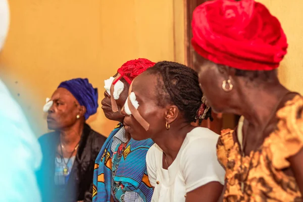 Abuja Nigeria Dezember 2021 Afrikaner Mittleren Alters Diagnostizierten Katarakt Auge — Stockfoto
