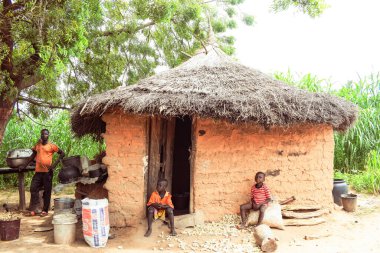 Jos East, Plateau State, Nijerya - 12 Eylül 2021: Afrika köyü
