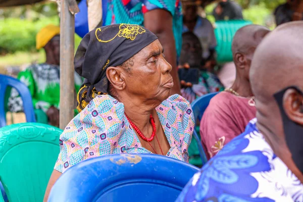 Aluu Port Harcourt Nigeria August 2021 Elderly African Senior Waiting — Stock Photo, Image