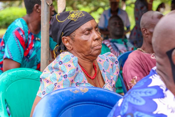 Aluu Port Harcourt Nigeria August 2021 Elderly African Senior Waiting — Stock Photo, Image