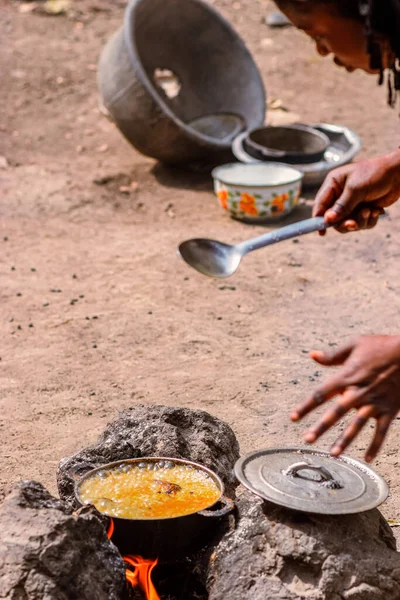 Stock image Abaji, FCT Abuja - January 20, 2023: African Woman Cooking for her family