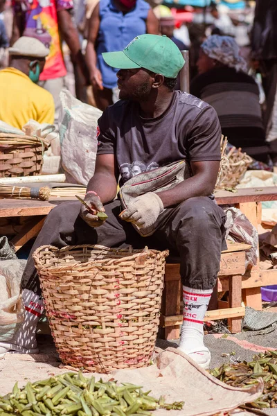 Abuja Nigeria January 2023 Buying Selling African Market Place Edible — Stock Photo, Image