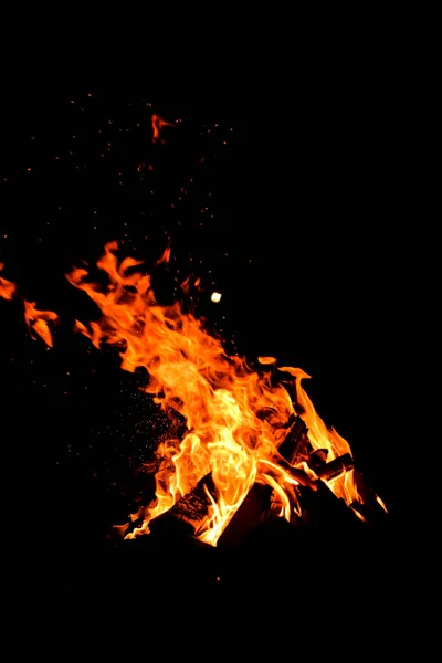 Llama Fuego Sobre Fondo Negro — Foto de Stock