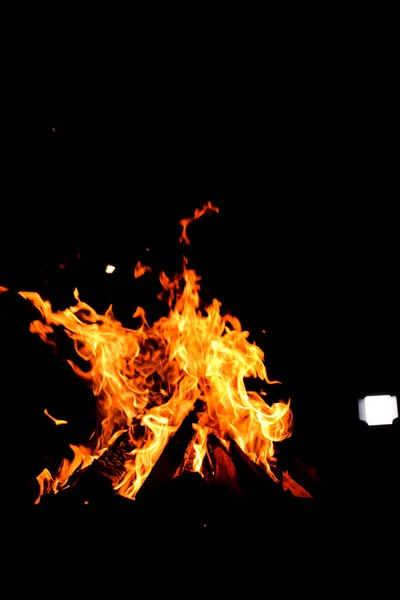 Fire Flame Black Background — Stock Photo, Image