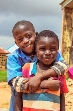 Abuja, Nigeria - June 5, 2022: Portrait of African Children. Random Candid Moments with African Children. Happy African Children