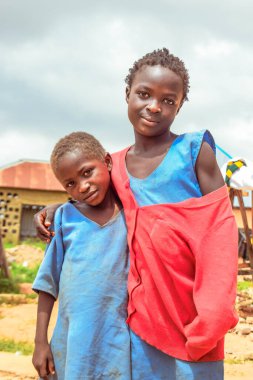 Abuja, Nigeria - June 5, 2022: Portrait of African Children. Random Candid Moments with African Children. Happy African Children