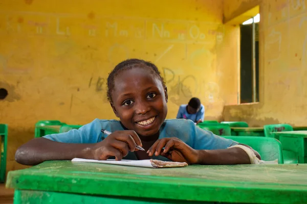 Abuja Nigeria June 2022 Portrait African Child Learning Rural Community — Stock Photo, Image