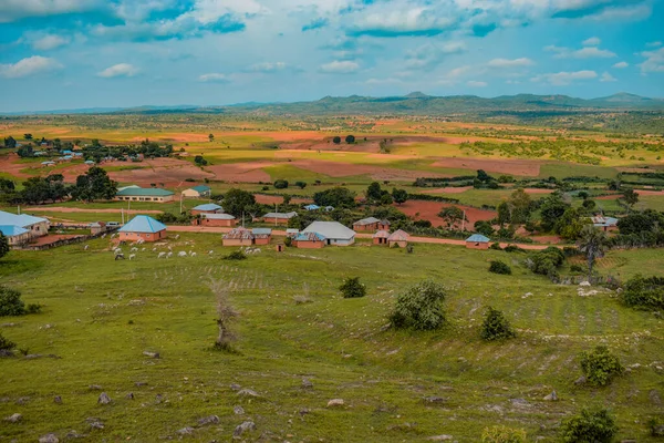 Landskap Vacker Landsbygd Landskap Solig Eftermiddag Ett Afrika — Stockfoto