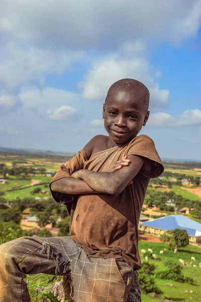 État Plateau Nigéria Juin 2022 Portrait Enfant Africain Moments Franchise — Photo