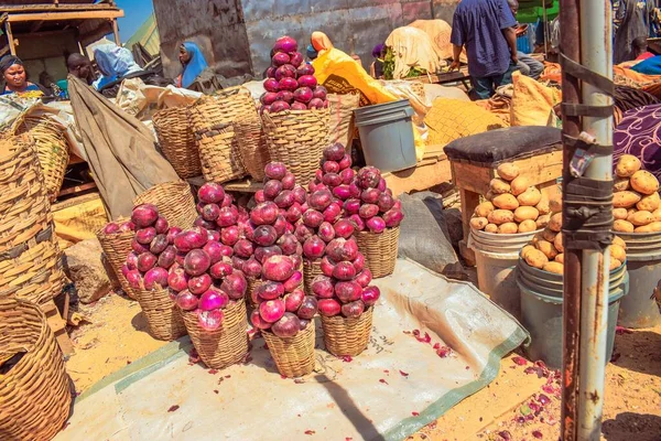 Abuja Nigeria October 2022 Buying Selling African Market Place Edible — Stock Photo, Image