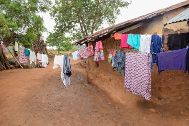Jos East, Plateau State - 12 Eylül 2021: Afrika 'da güneşli bir öğleden sonra güzel bir kırsal manzaranın manzarası