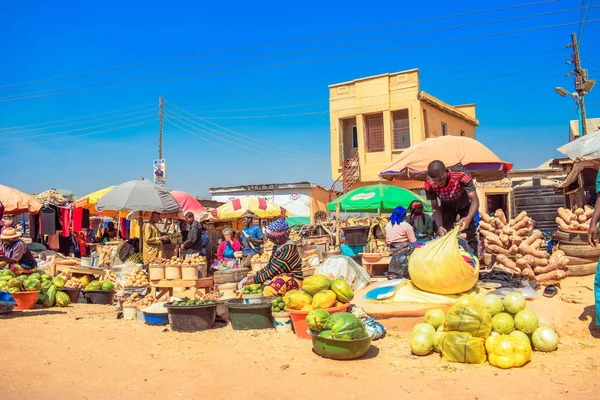 Abuja Nigeria Ottobre 2022 Comprare Vendere Mercato Africano Mercato Alimentare — Foto Stock