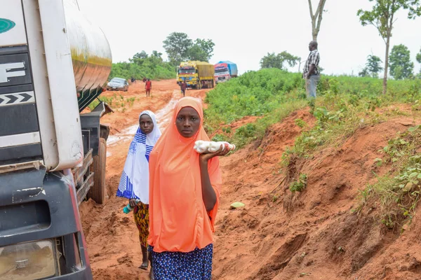 Озил Насарава Нигерия Августа 2021 Года Грязная Дорога Время Дождливого — стоковое фото