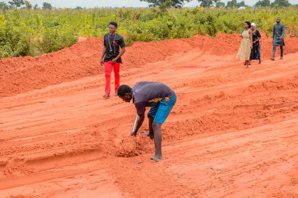 Loko Nasarawa Nigeria Augustus 2021 Modderige Weg Tijdens Regenseizoen Voertuigen — Stockfoto