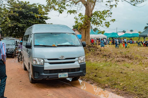 Лагос Нигерия Октября 2021 Сидячий Автобус Упакован Медицинской Помощи Наполненный — стоковое фото