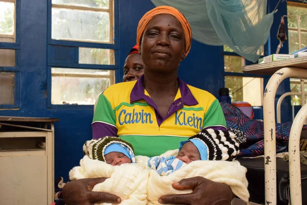 Kachia Kaduna State September 2021 African Mother Recovering Bed Rural — Stock Photo, Image