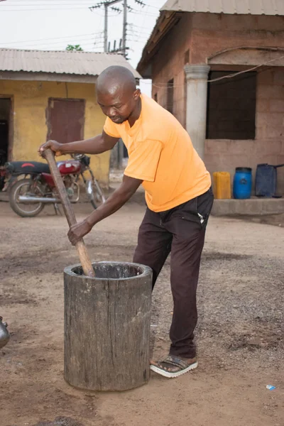 Opialu Benue Stat Mars 2021 Hårt Arbetande Mogen Afrikansk Man — Stockfoto