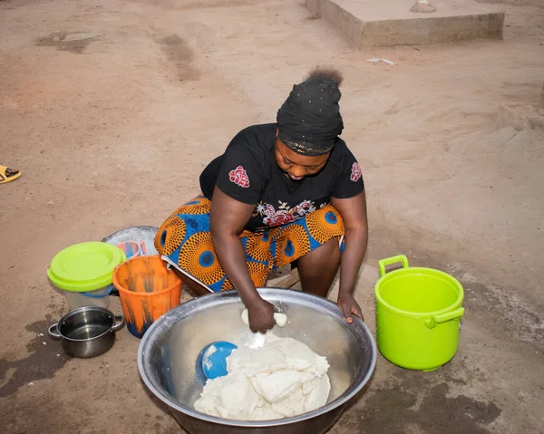 Opialu Benue State March 2021 Hardworking African Woman Engaged Her — Stock Photo, Image