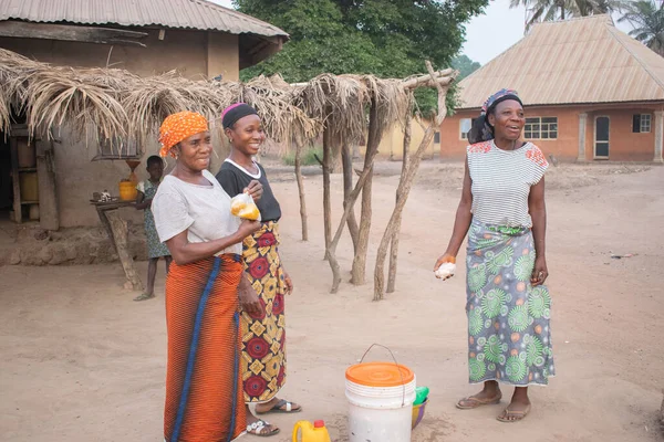 Opialu Benue State March 2021 African Women Village — Stock Photo, Image